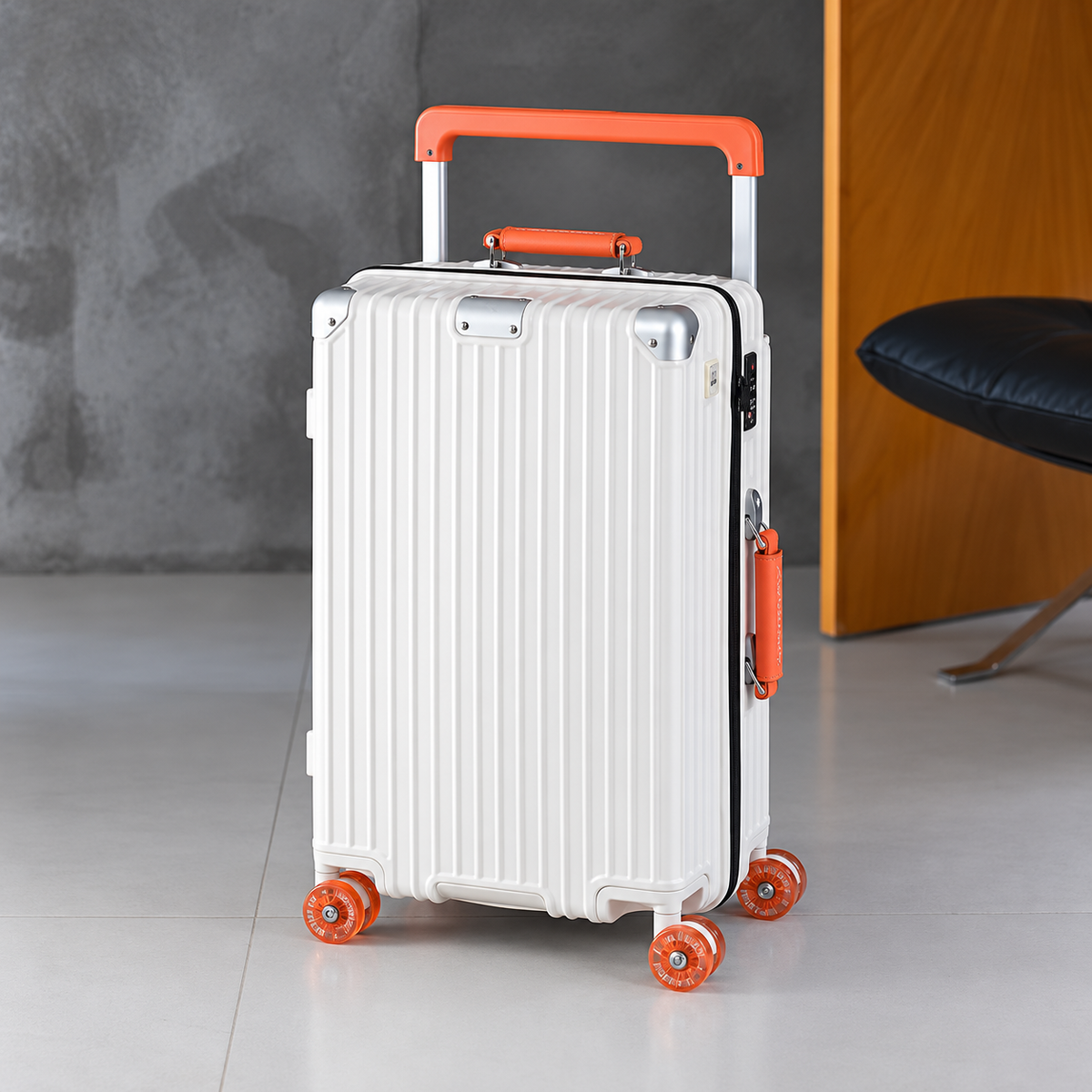 PC Rolling Travel Suitcase with Spinner Wheels, TSA Lock & USB Charging Port