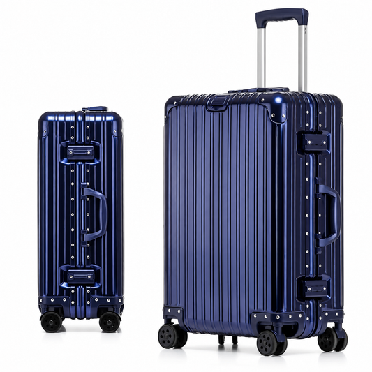 Lightweight Aluminum-Magnesium Travel Suitcase with TSA Lock & Spinner Wheels