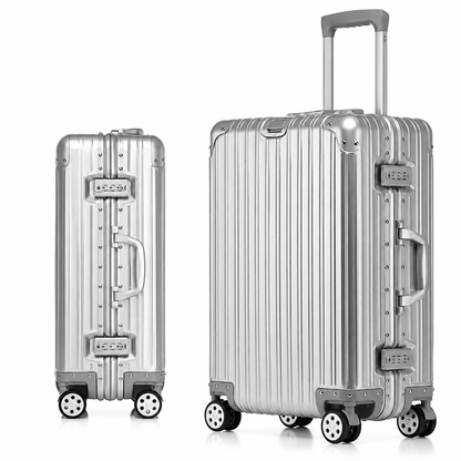 Lightweight Aluminum-Magnesium Travel Suitcase with TSA Lock & Spinner Wheels