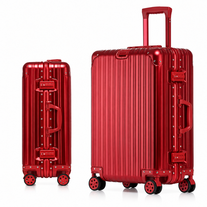 Lightweight Aluminum-Magnesium Travel Suitcase with TSA Lock & Spinner Wheels