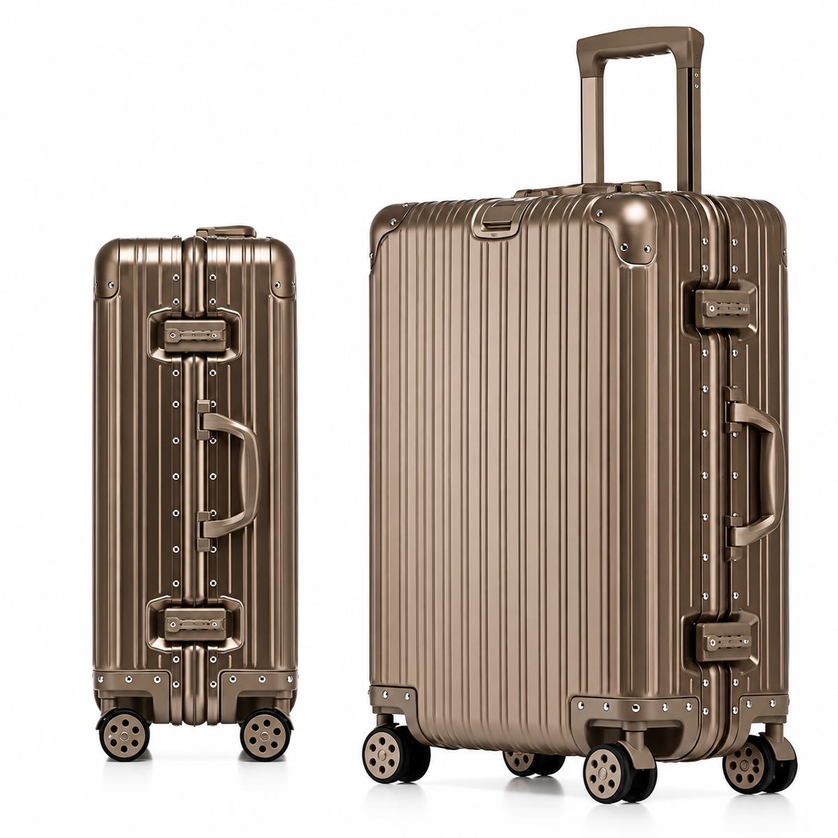 Lightweight Aluminum-Magnesium Travel Suitcase with TSA Lock & Spinner Wheels