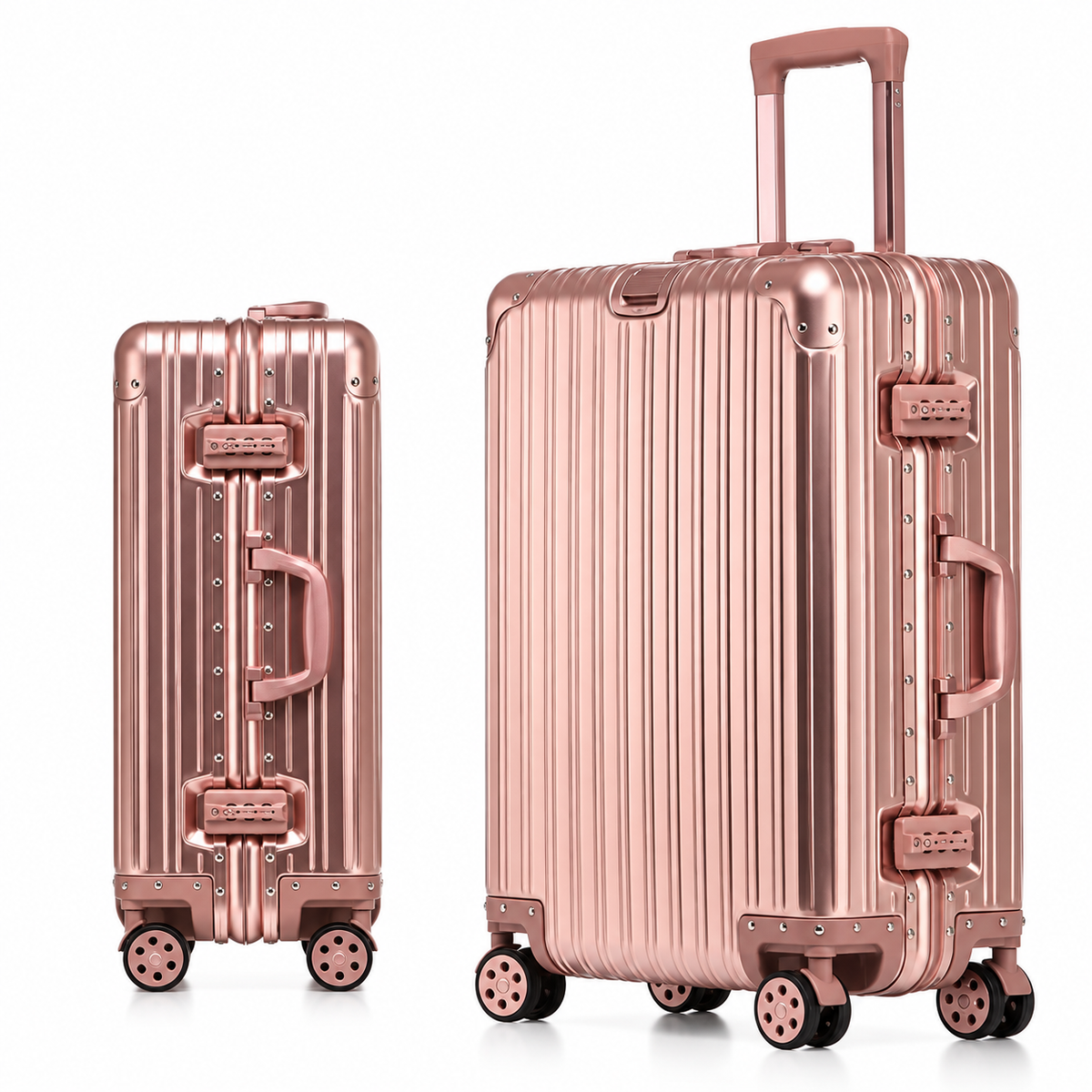 Lightweight Aluminum-Magnesium Travel Suitcase with TSA Lock & Spinner Wheels