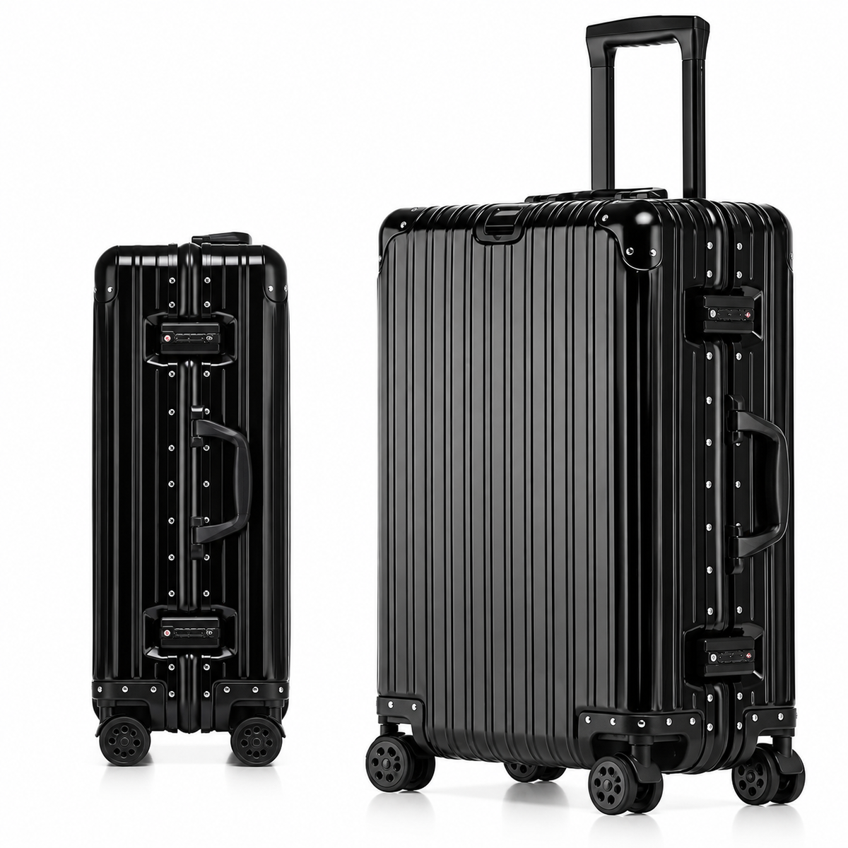 Lightweight Aluminum-Magnesium Travel Suitcase with TSA Lock & Spinner Wheels