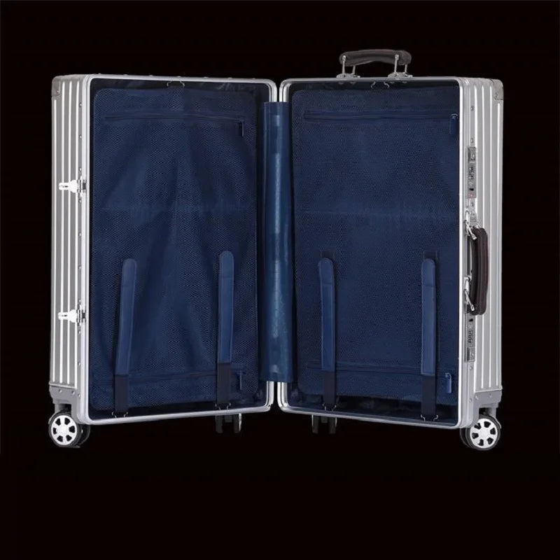 Lightweight Aluminum-Magnesium Travel Suitcase with TSA Lock & Spinner Wheels