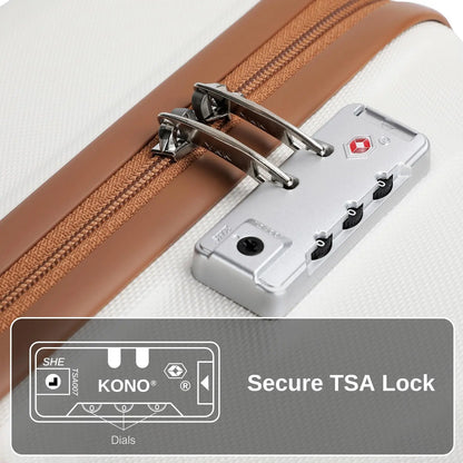 Fashion Luggage Set, Lightweight ABS Hard Shell Trolley Suitcases with TSA Lock, 4 Spinner Wheels (2/3/4/6 Pcs Set)