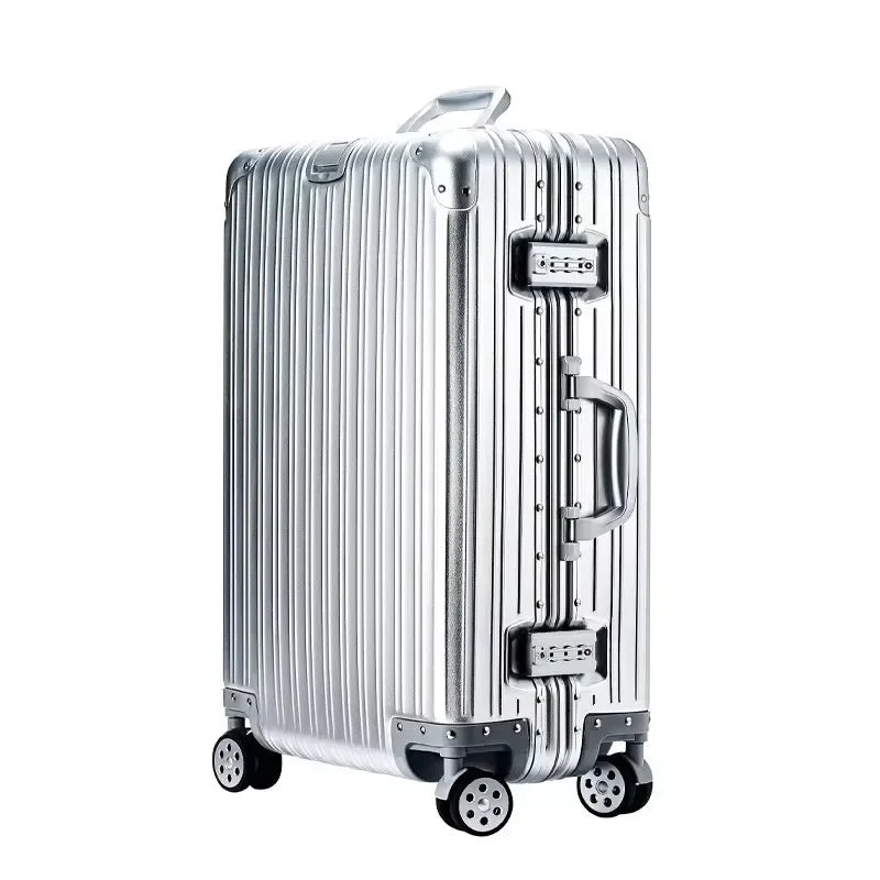 Lightweight Aluminum-Magnesium Travel Suitcase with TSA Lock & Spinner Wheels