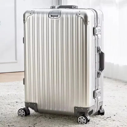 Lightweight Aluminum-Magnesium Travel Suitcase with TSA Lock & Spinner Wheels