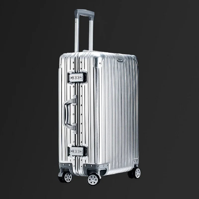Lightweight Aluminum-Magnesium Travel Suitcase with TSA Lock & Spinner Wheels