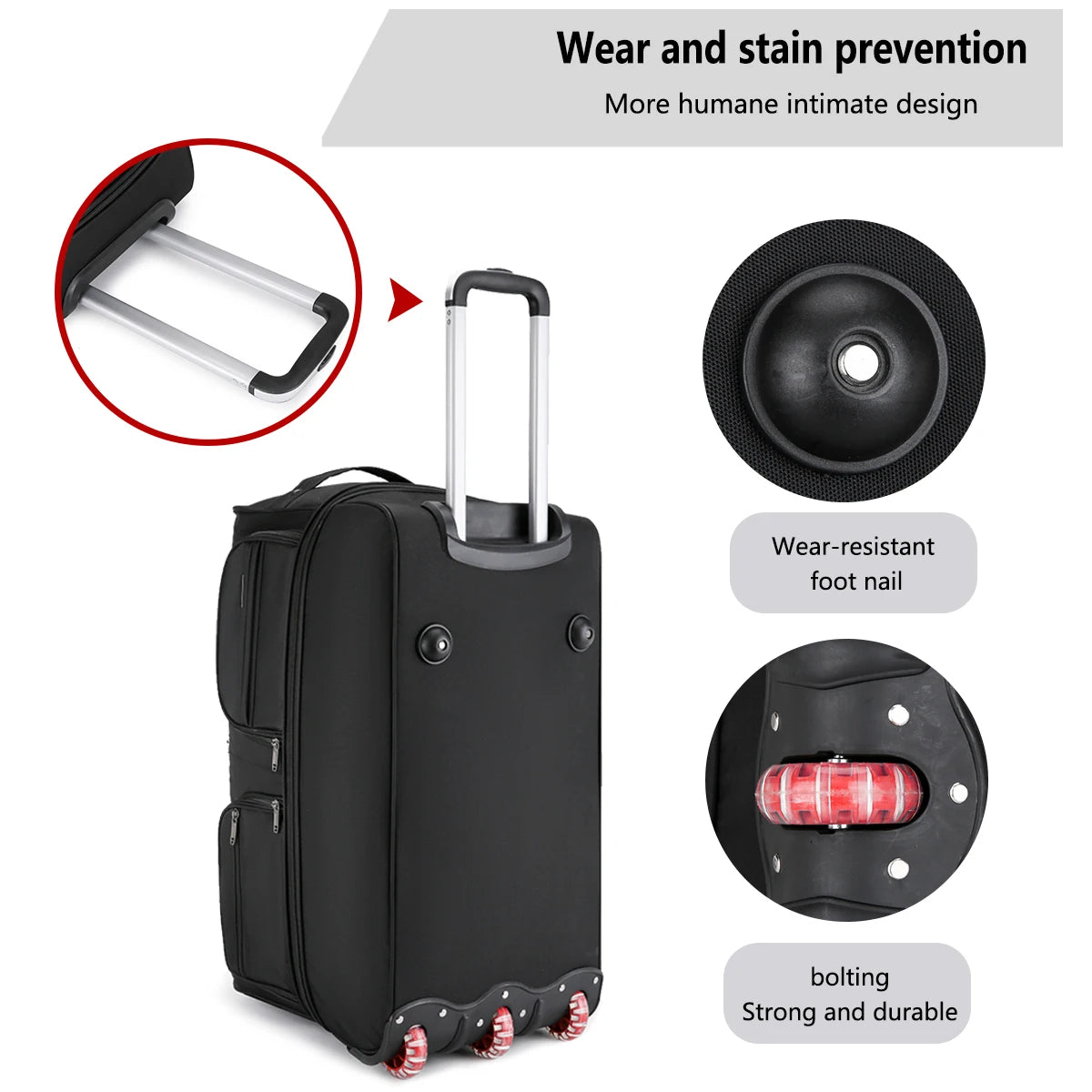 Large Capacity Waterproof Rolling Travel Duffle Bag