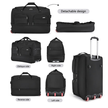Large Capacity Waterproof Rolling Travel Duffle Bag