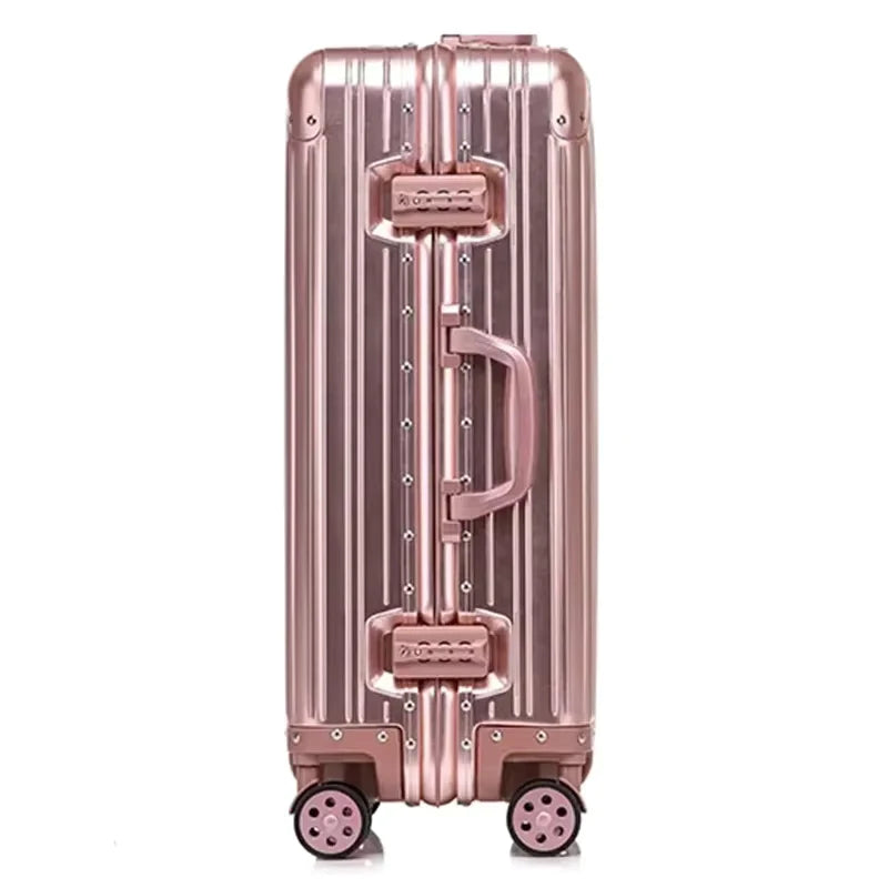 Aluminum Magnesium Alloy Travel Suitcase with Large Capacity & Spinner Wheels